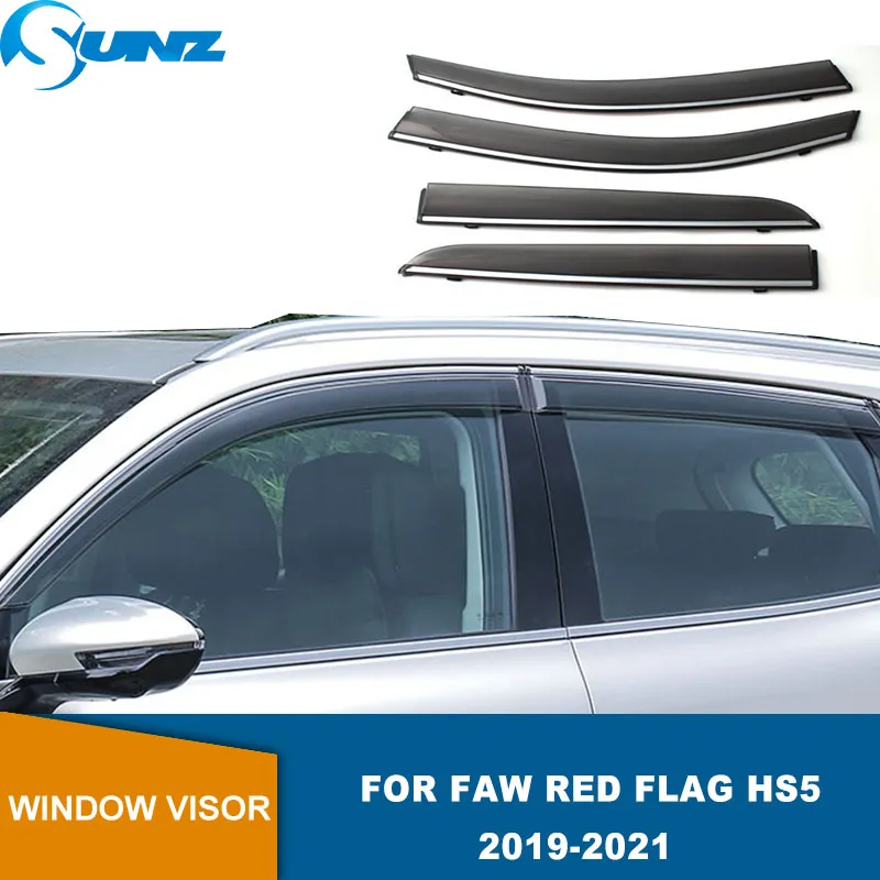 

Weathershiled For Faw Red Flag HS5 2019 2020 2021 Window Visor Car Rain Shield Deflector Awning Trim Cover Exterior Car-styling