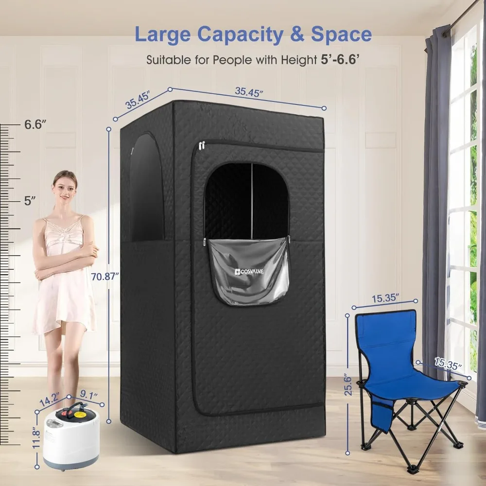 Portable Steam Sauna, Personal Full Body Home Saunas Tent, Indoor Sauna Box for Home Relaxation