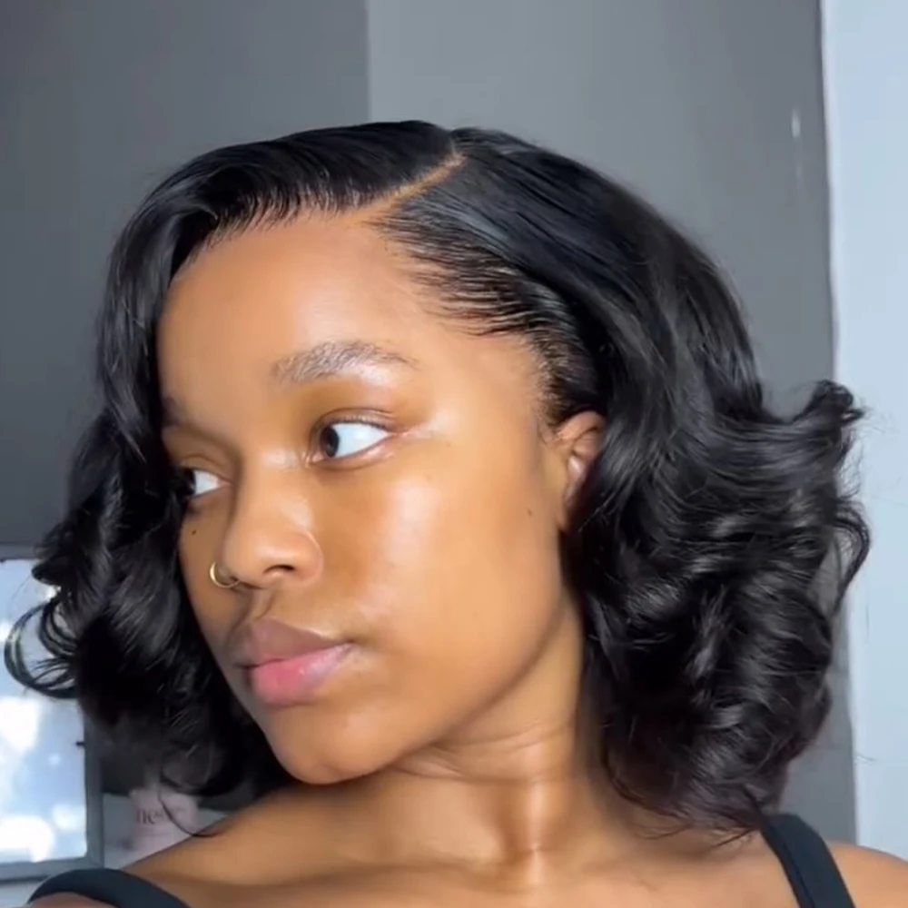 8-14 Inch Korte Body Wave Bob Pruiken Wear And Go 250/350 Dichtheid 13×6 HD Transparant Kant Frontale Pruiken 100% Menselijk Haar Voor Vrouwen