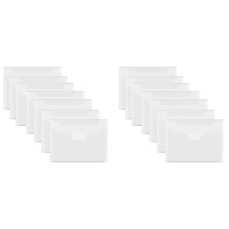AS60-40 Pcs Clear Stamp And Die Storage Bag Resealable Storage Pocket Large Envelope Case For DIY Scrapbooking Paper Card