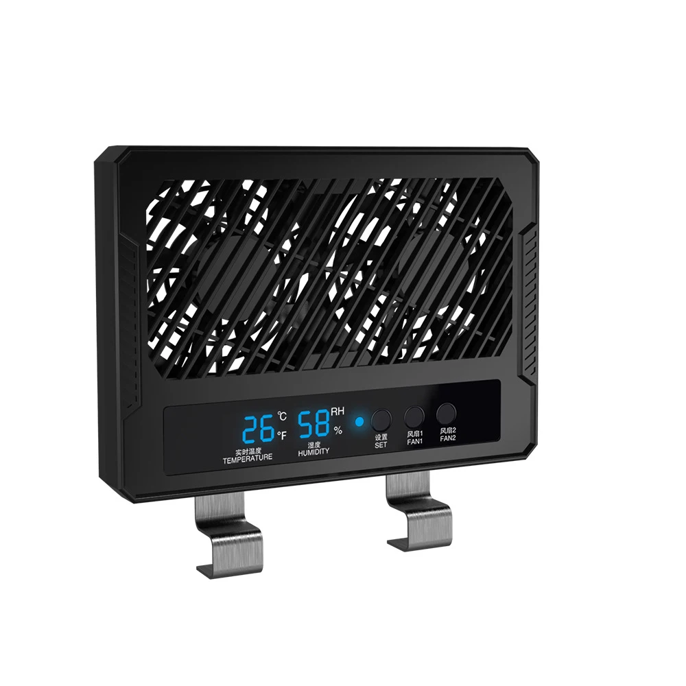 الذكية صف مزدوج مروحة الزواحف البرمائيات السحلية الزحف صندوق تغذية الحيوانات الأليفة درجة حرارة ثابتة الرطوبة شاشة عرض متكاملة #3