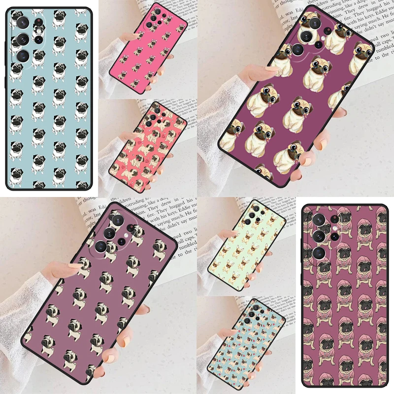 Capa de Celular Pug Bulldog Francês para Samsung Galaxy S26 Ultra S25 S24 S23 S22 S21 S20 Note10