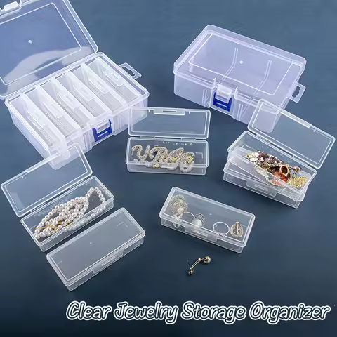 Clear Storage Box Table Multi-functional Organizions Desk Accessories Independent Grid for Jewelry Accessories