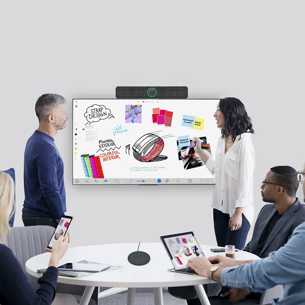 4K Video Conference Camera,All in One Camera with Mic Speaker, Real Time Speaker Tracking and Zoom Video Bar for Meetings