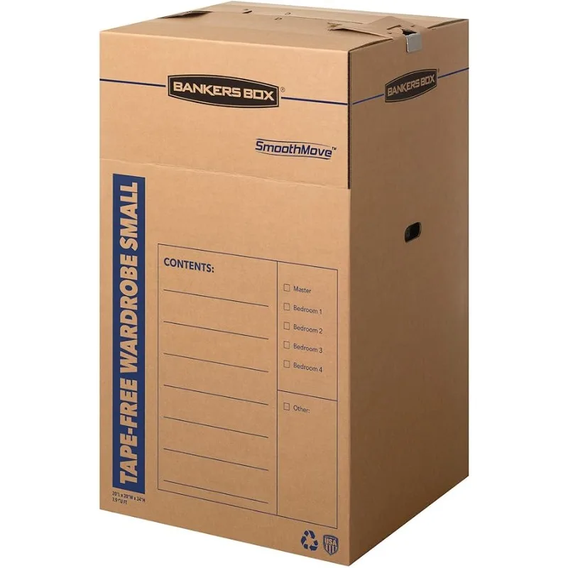 

Short Wardrobe Box 3 Pack, Tape-Free Design, 20-in x 20-in x 34-in (7710401)