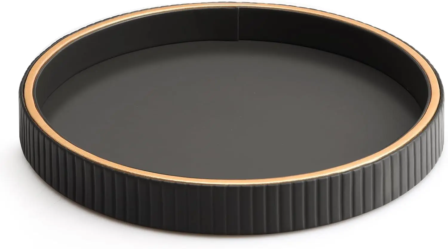 

Leather Desktop Storage Organizer Premium Serving Tray for Sundries, Cosmetics, Phone, Wallet, Cutlery - Decorative Vale