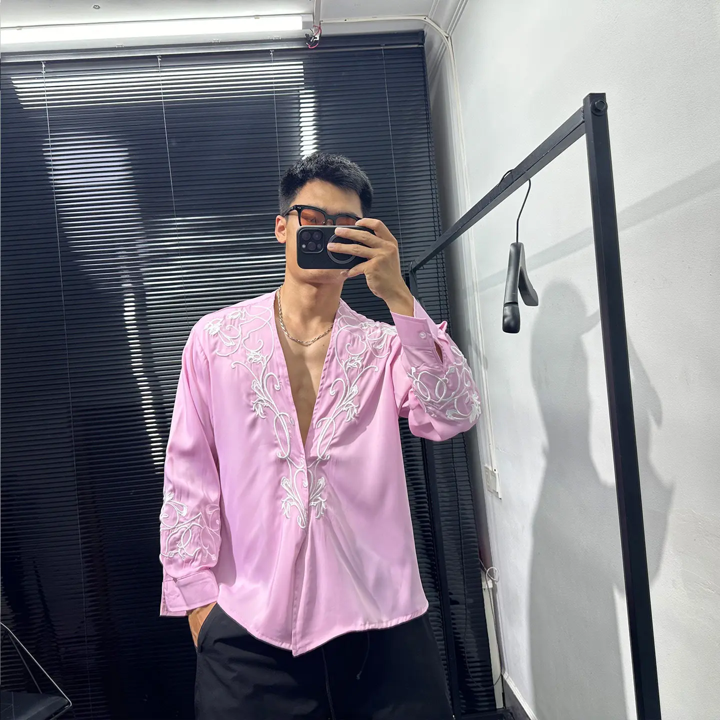 Dark High-Grade Minimalist Design Long-Sleeved Shirt Autumn Avant-Garde Loose Leisure All-Matching Collar