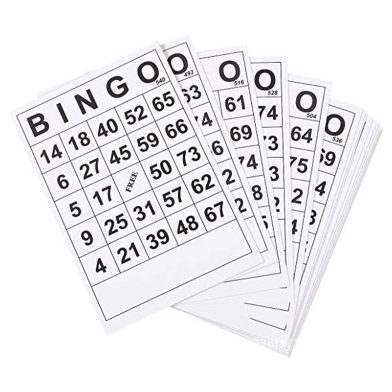 60 PCS Bingo Paper Game Cards مع بطاقات ألعاب الطاولة في أرقام فريدة من نوعها