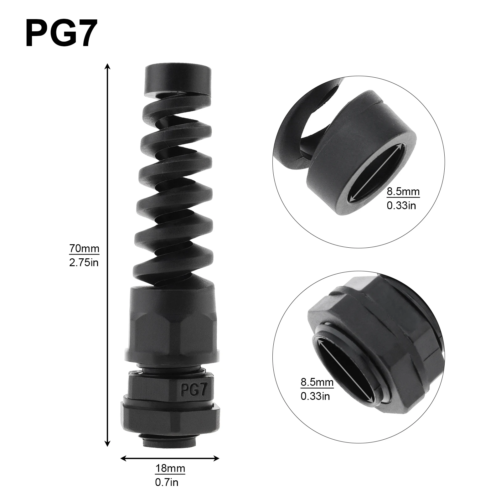 防水ナイロンケーブル,伸縮性のある調整可能なf lexスパイ - Cable Gland Waterproof のレビューと価格