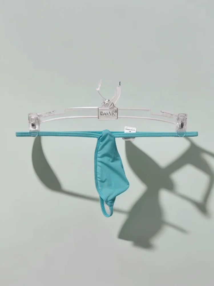 Calzoncillos de seda helada elásticos de cintura baja para hombre, estilo ajustado, sexy, con cordón, de una sola línea, sens...