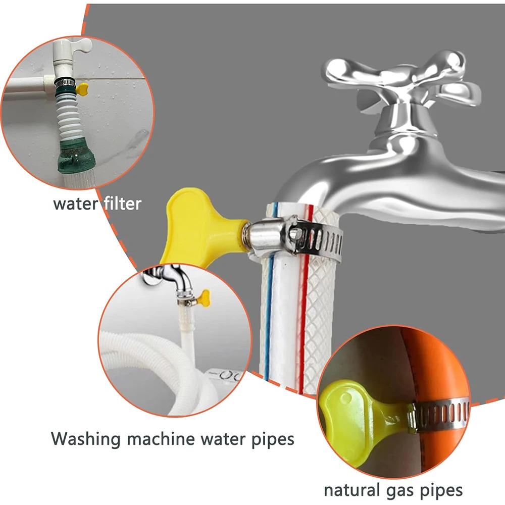 30pcs finger rotating hose clamp combination kit 5/16 "1-1/8"(8-29mm) key type stainless steel hose clamp suitable for pipelines