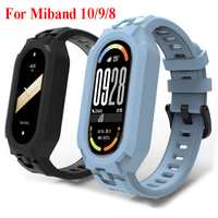For Mi Band 10 Strap Xiaomi Mi Band 9 Wrist Strap Correa Watch Replacement Soft TPU Silicone Miband 8 Bracelet 2 IN 1 Band Case