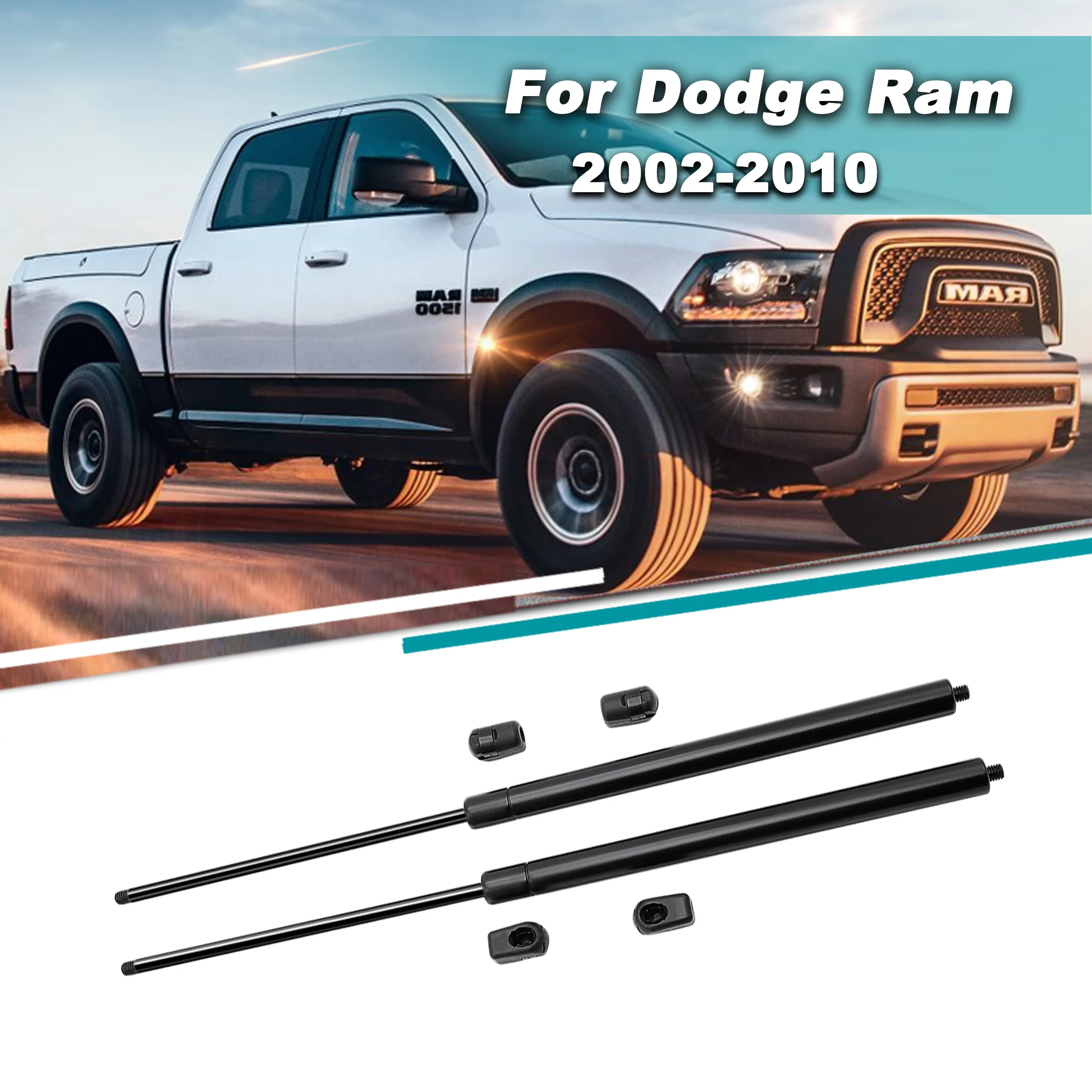 2Pcs Front Engine Hood Lift Support Rods Car Gas Spring Shock Struts Damper For Dodge Ram 1500 2500 3500 5500 2002-2009 2010