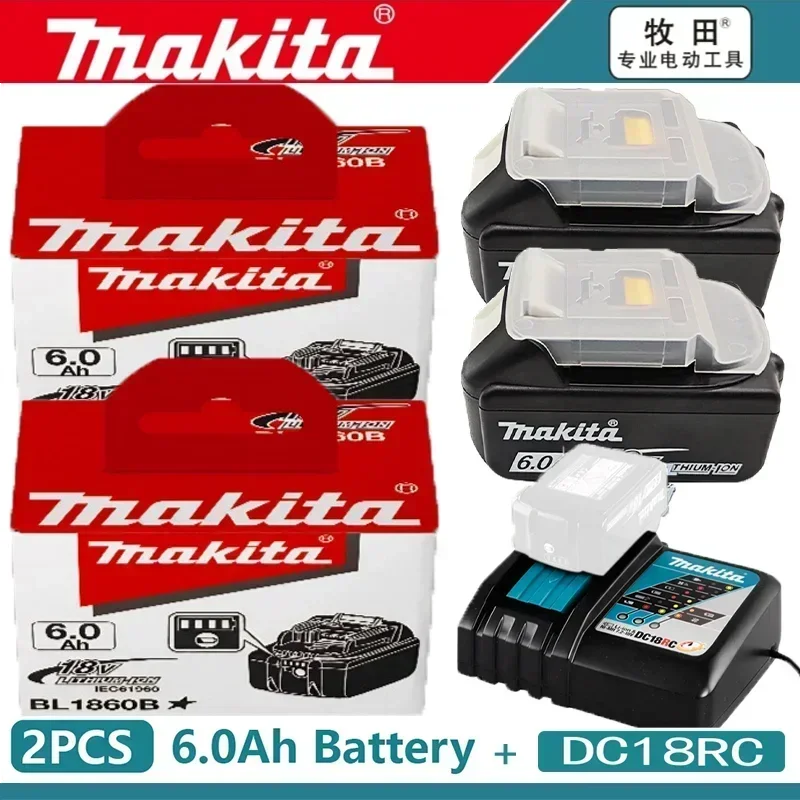 Original Makita 18V Akku 6Ah, mit Akku-Anzeige, wiederaufladbarer Makita-Akku, BL1830 BL1840 BL1850 Elektrowerkzeug-Akku