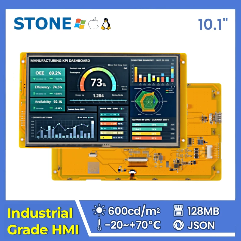 STONE C 10.1 inch HMI Display Panel TFT LCD with Resistive Touch Screen RS232/RS422/RS485/TTL 1024*600 for Arduino