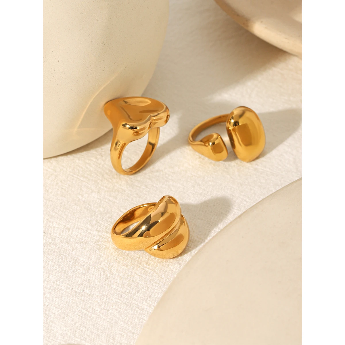

316L Stainless Steel Minimalist INS Ring High Quality Waterproof Charm Metal Gold Silver Color Fashion Finger Jewelry