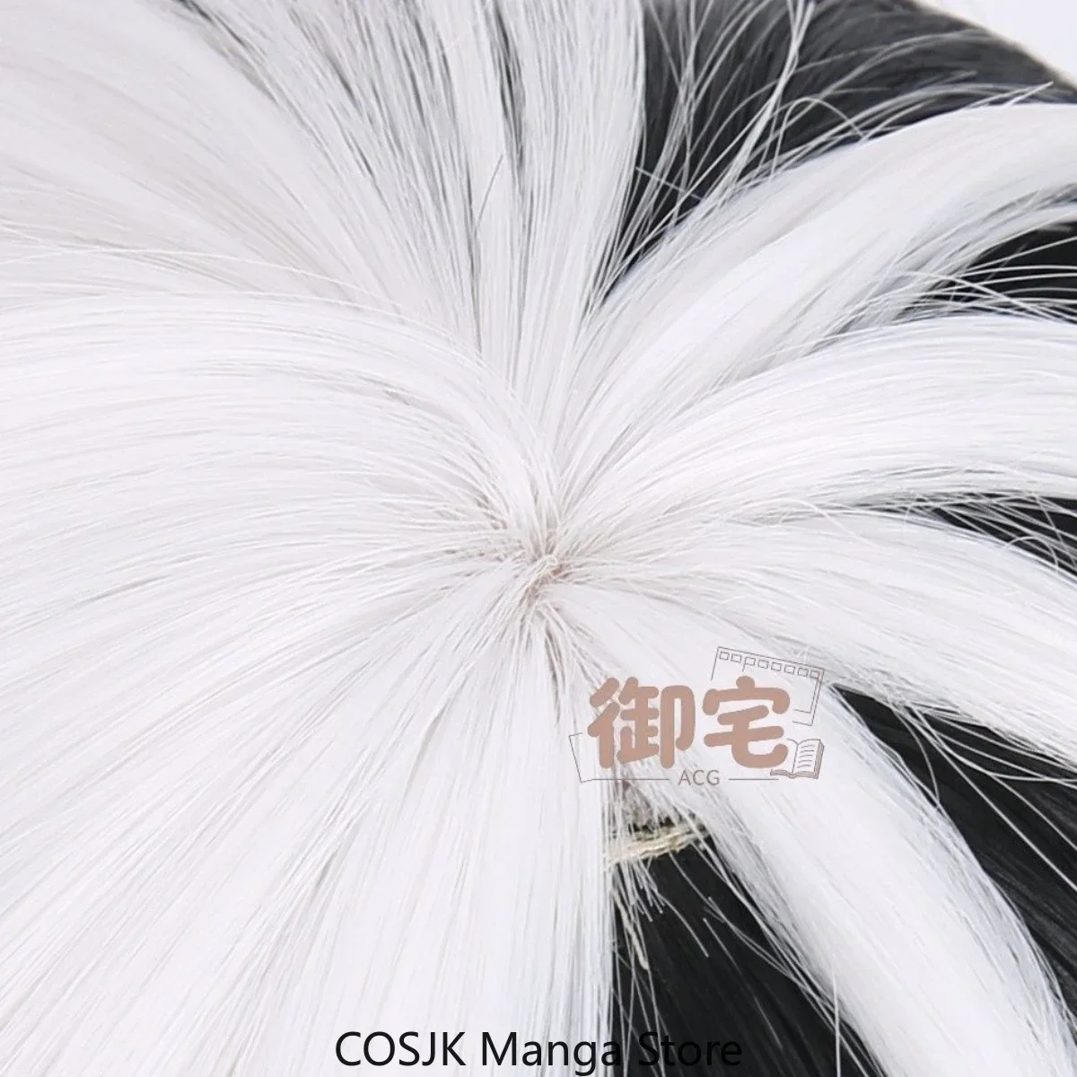 Anime Dr.STONE Gen Asagiri Cosplay Wig Special White Black Hair Comic Con Prop Role Play Gift Men Halloween Prop view 3