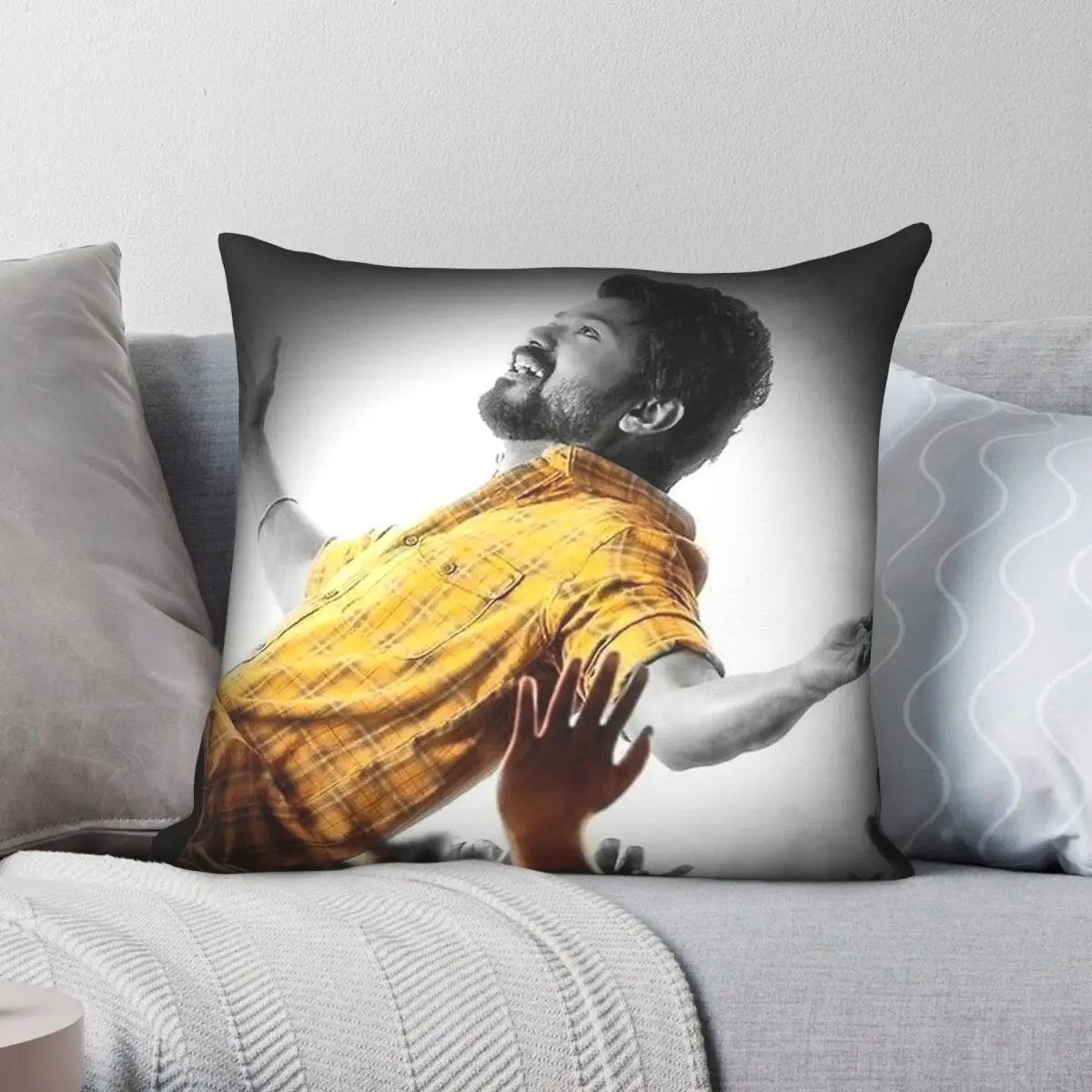 Thalapathy Vijay Master Square Pillowcase Polyester Linen Velvet Creative Zip Decorative Car Cushion Cover Wholesale 18