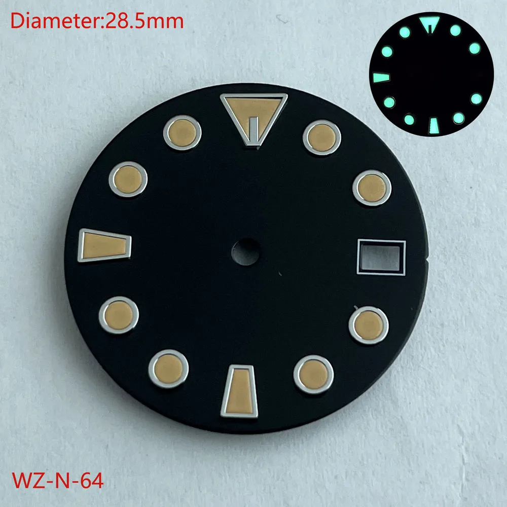 قرص NH35 28.5 ملم PROSPEXX قرص أزرق أحمر أخضر مضيء لساعة NH35 الميكانيكية الأوتوماتيكية يمكن تخصيص الشعار