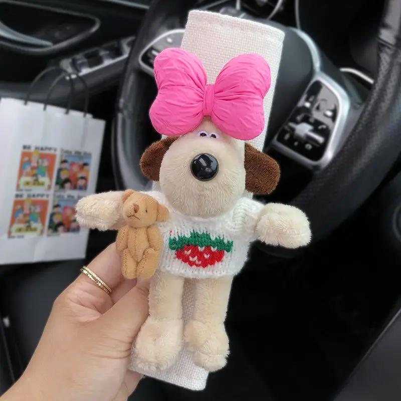 Cute Repair Dog Car Seat Belt Shoulder Cover Cute Car Shoulder Cover Decoration Doll Safety Belt Protective Cover Car Accessory