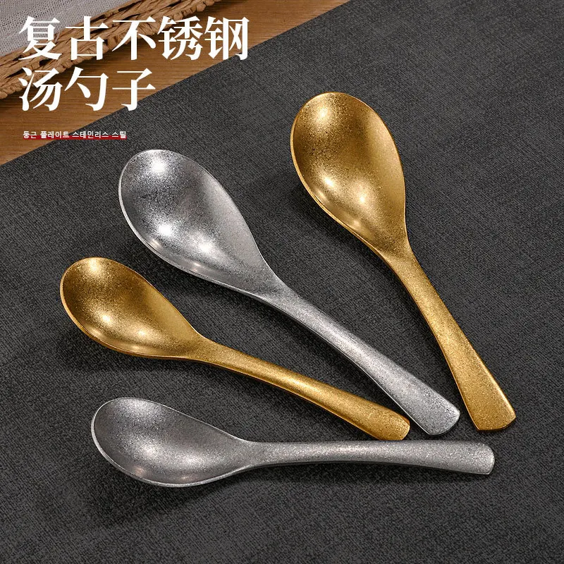 Hot-Selling Vintage Stainless Steel Ladles - Snowflake Finish Distressed Spoons for Commercial Hot Pot