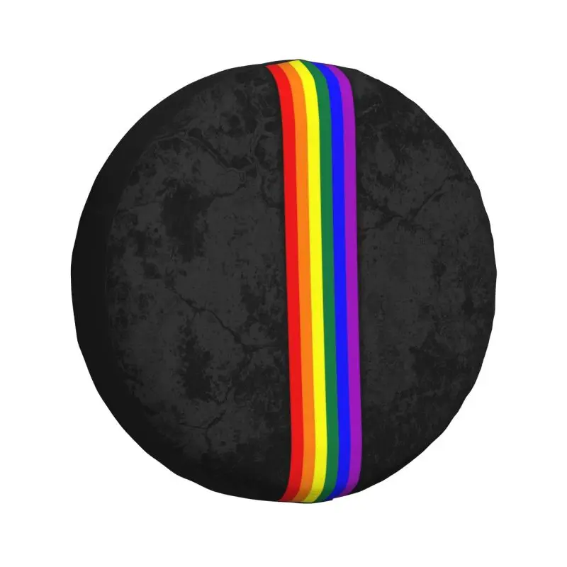 Distressed LGBTQ Pride Flag Stripe Spare Tire Cover for Mitsubishi Pajero LGBT Gay Lesbian 4WD 4x4 Trailer Car Wheel Protectors