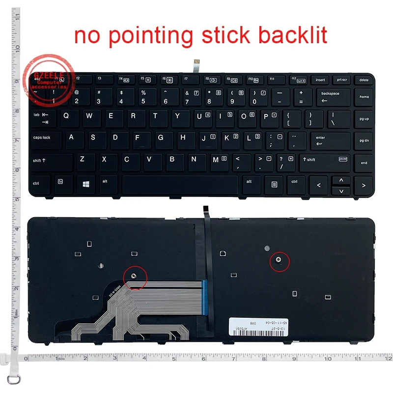 

Backlight laptop keyboard for HP Probook X61 US English Backlit Framed Keyboard 826368-001 black