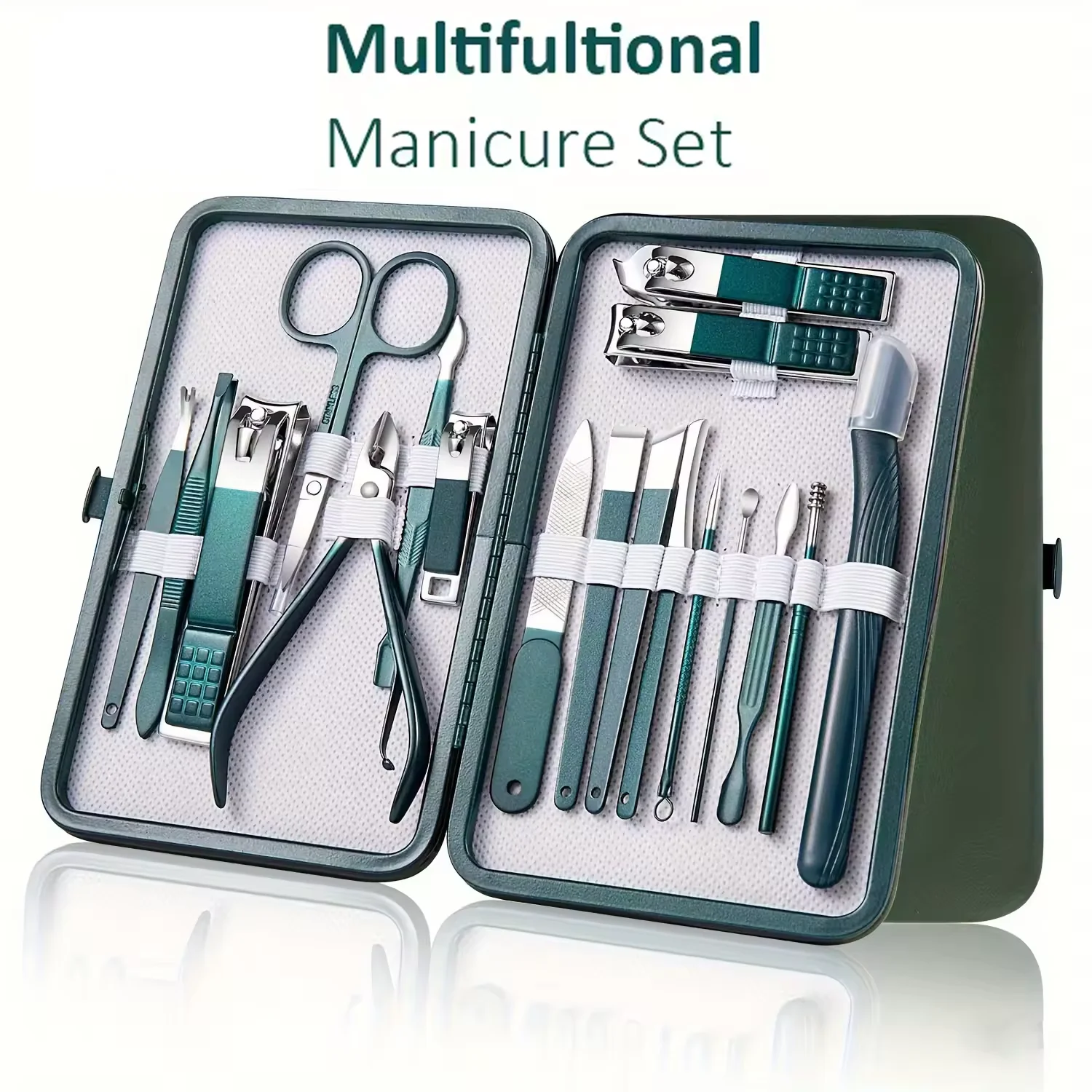 

Professional 7/10/12/18 Piece Nail Care Kit Stainless Steel Manicure & Pedicure Set Nail Clipper Set with Travel Case