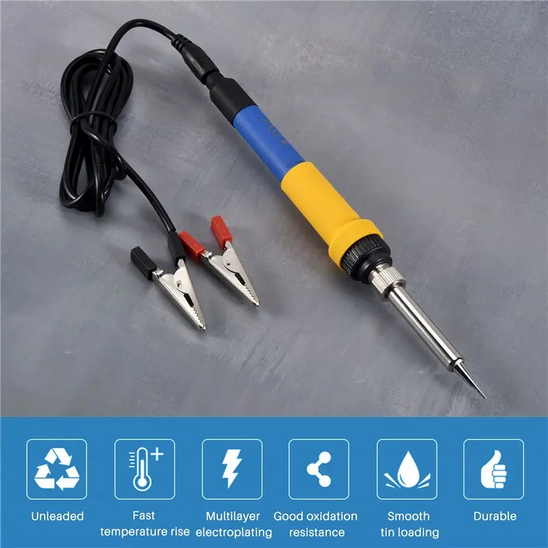 AT02-DC 12V Portable Soldering Iron Low-Voltage Car Battery 60W Welding Rework Repair Tools