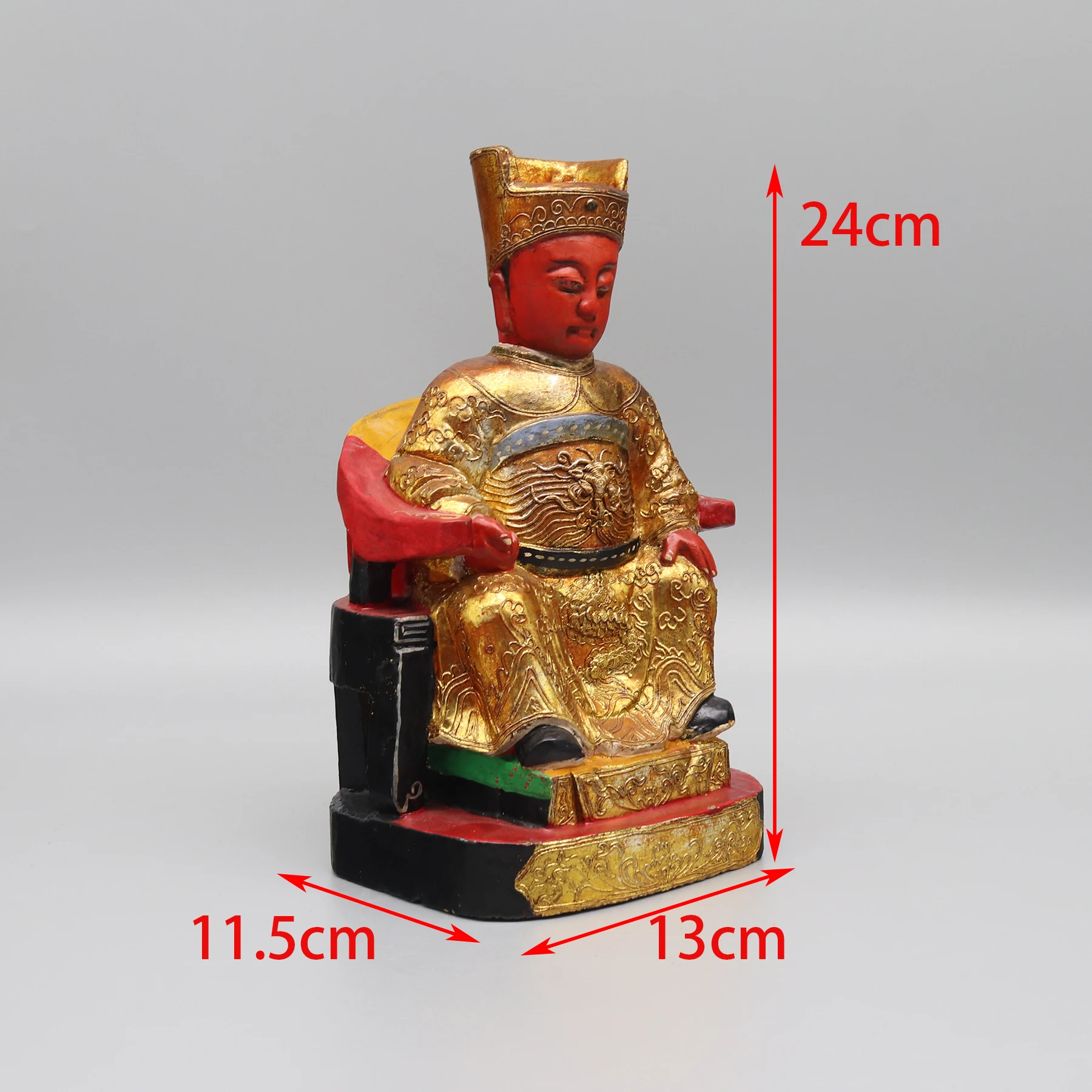 Collectible Wooden Statue from Fujian Province, Home Decoration, Temple Figurine