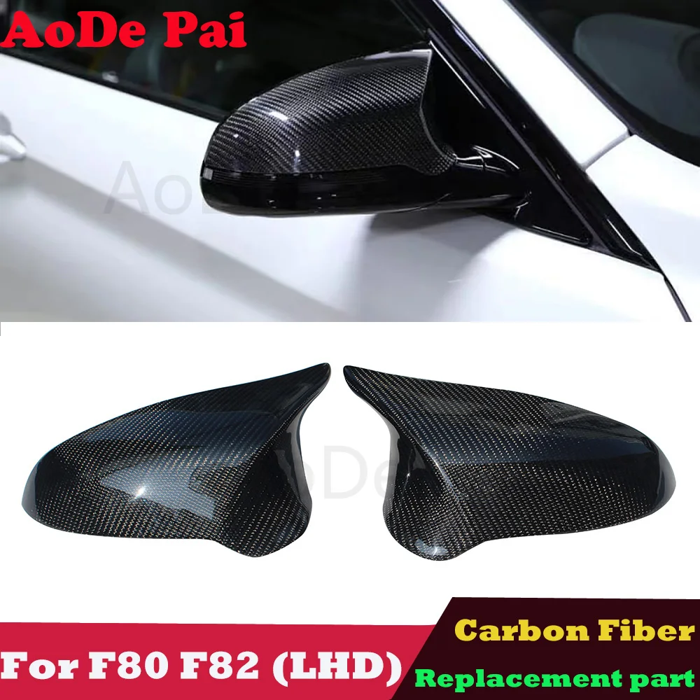 

Car Styling Genuine Carbon Rearview Mirror Cover Caps for BMW M3 M4 F80 F82 F83 2014-2020 M Perforamnce Mirror Covers(LHD)