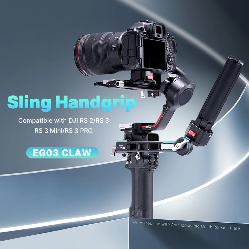 

Ulanzi EG03 Claw Quick Release Sling Handgrip For DJI RS 3/RS 3 Mini/RS 3 Pro/RS 2 Stabilizer with NATO Buckle for Tripod
