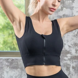 Intimo sportivo da donna antiurto anti-cedimento cerniera anteriore running yoga wear reggiseno estivo ad alta resistenza gilet abbigliamento fitness