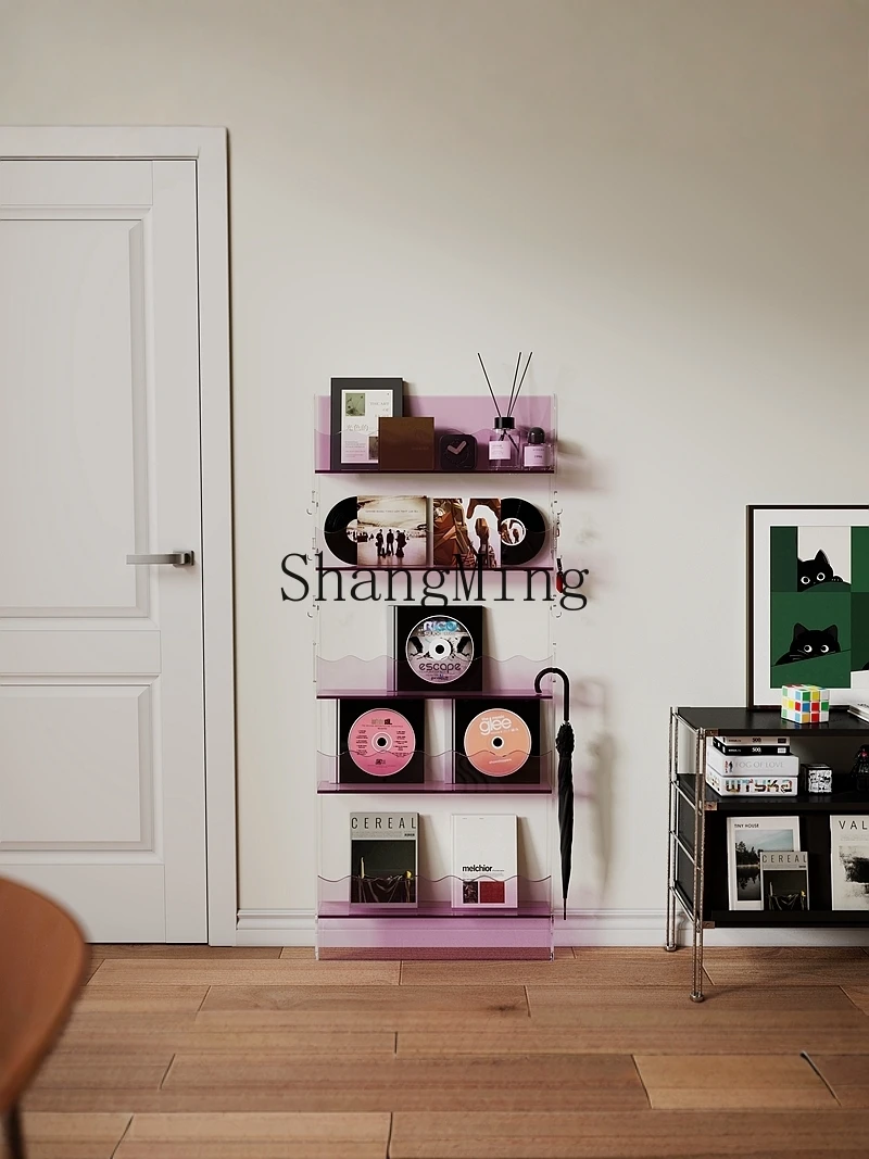 

FG door back storage bookshelf storage cabinet livingagainst the wall floor picture book rack multi-layer ultra-thin cracks