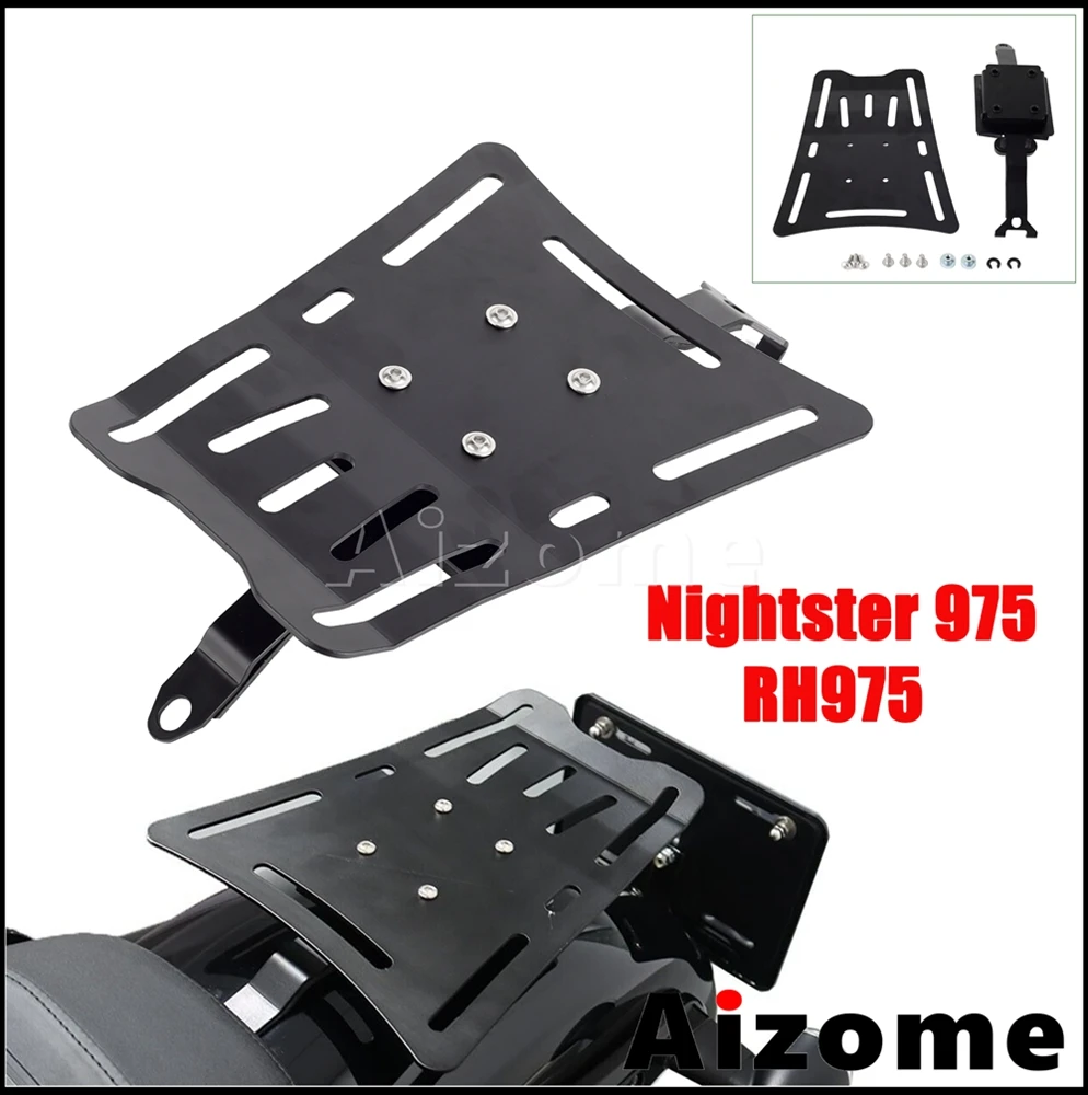 

Black Steel Motorcycle Rear Fender Shelf Rack For Harley Nightster 975 RH975 Solo Seat Support Carrier Luggage Bracket 2022 2023