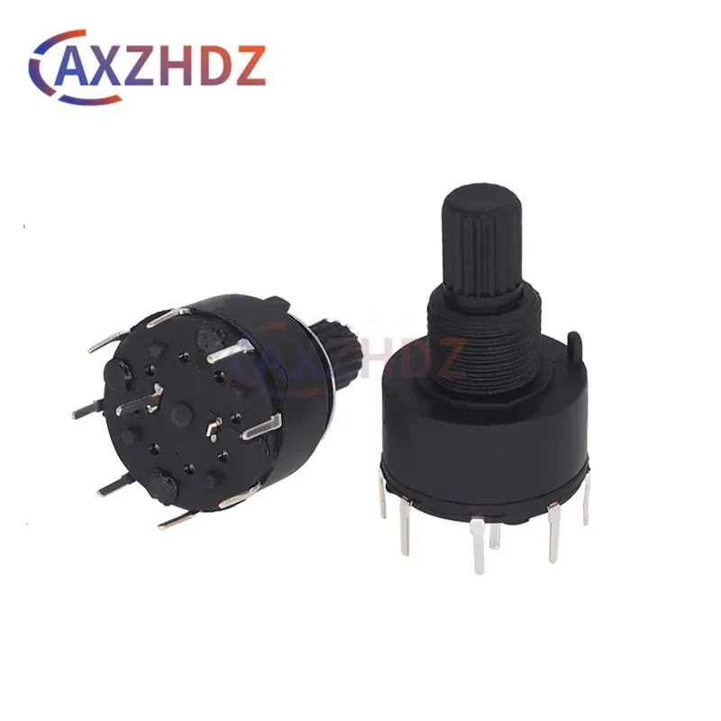 2PCS Plastic 16MM Rotary Band Switch 2 Pole 3 4 Position 1 Pole 5 6 8 Position Handle Length 15MM Axis Band Switch  RS16