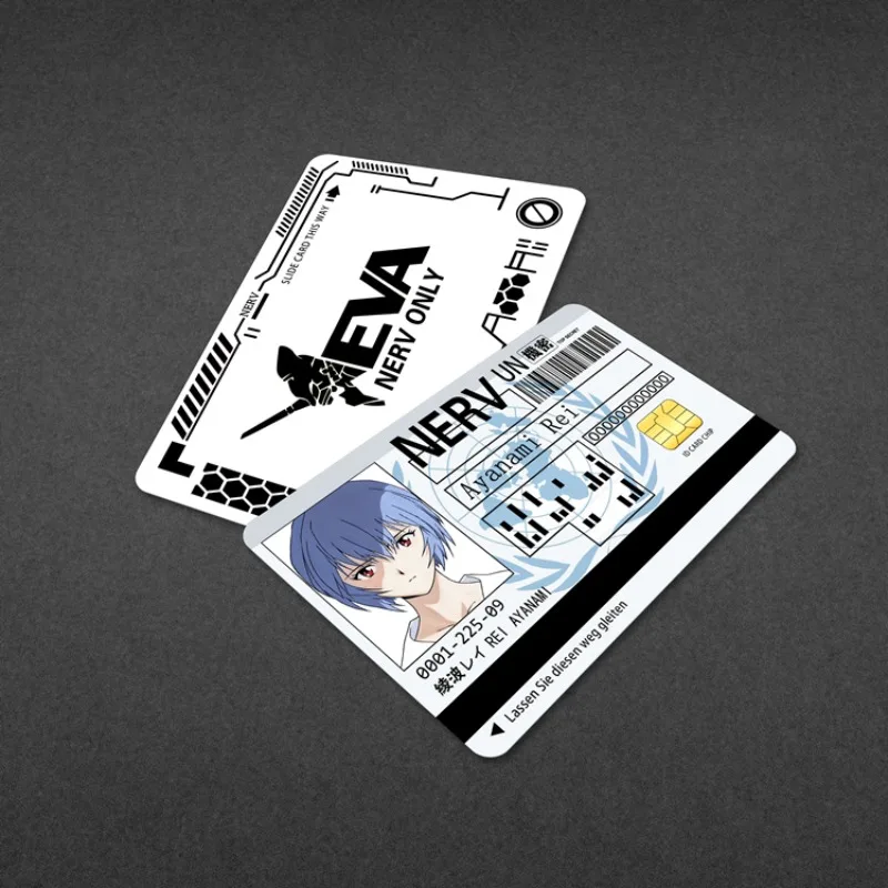 EVANGELION Ayanami Rei بطاقة الخصم الائتمانية ملصق أنيمي Ikari Shinji Asuka بطاقة البنك الائتمان لتقوم بها بنفسك الشارات لاصقة تزيين الهدايا