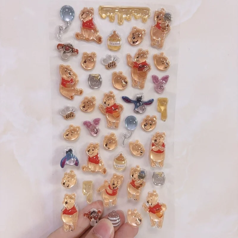 

Disney Pooh Bear Cartoon 3D Three-Dimensional Solid Relief Crystal Texture Sticker Mobile Phone Case Scrapbook Decoration Gift