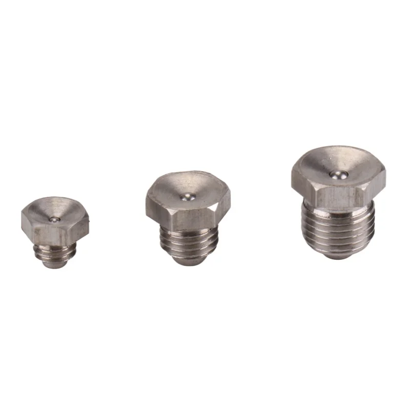 304 stainless steel funnel type concave oil injection nozzle sinking type m6m8m10 * 1