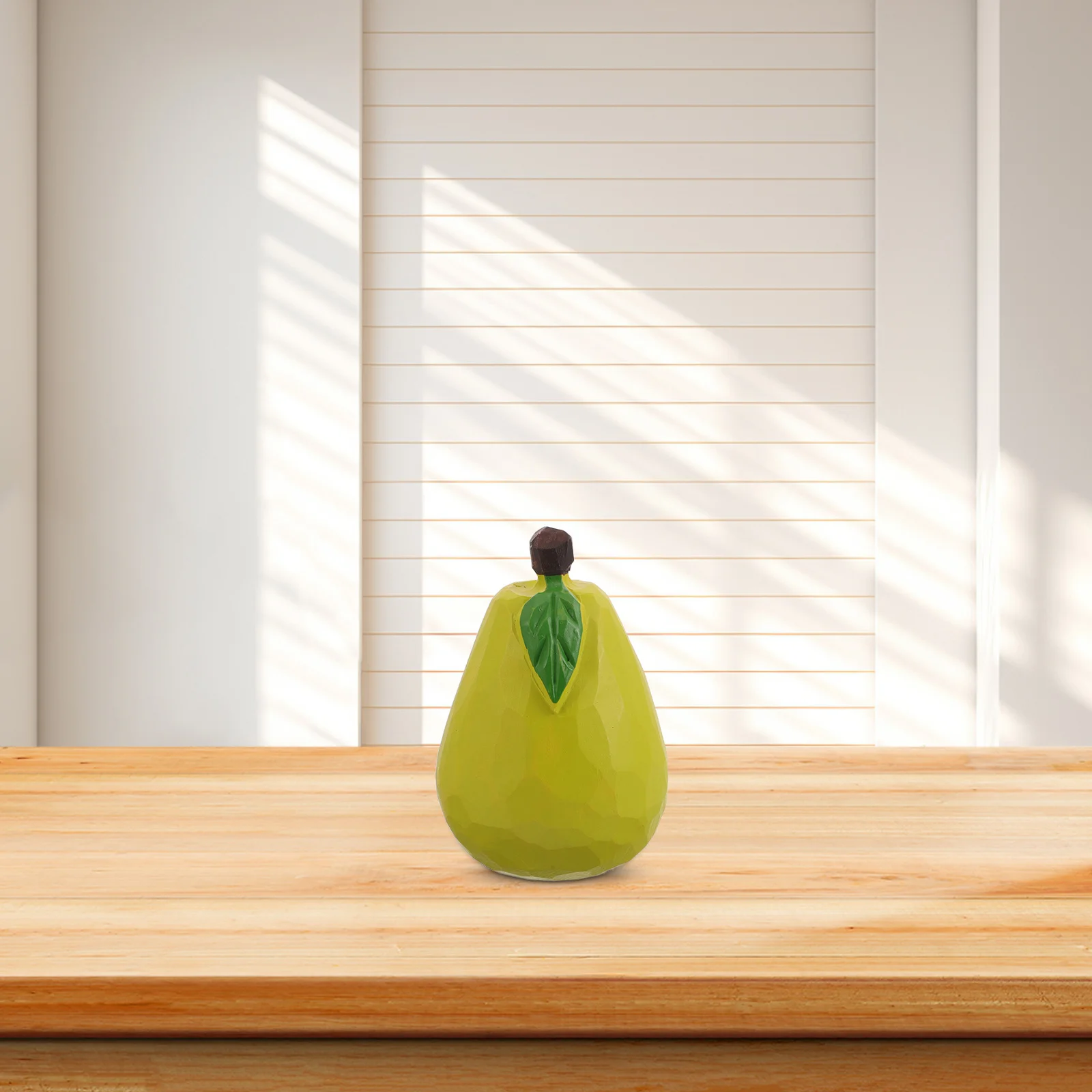 

Wooden Pear Decoration Hand Carved Fruit For Desktop Cabinet Shelf Home Office Decor Artificial Fruits Ornament