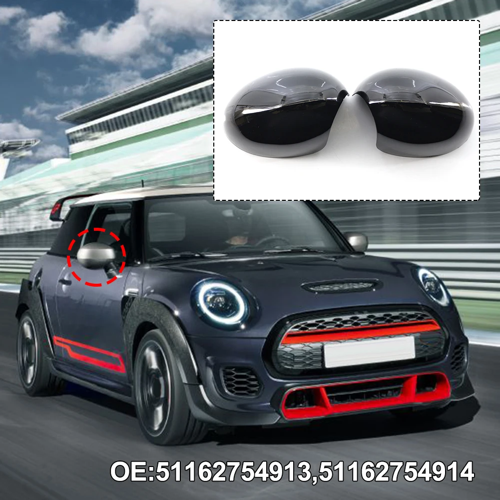 

ABS Car Rearview Mirror Cover For Mini Cooper R55 R56 R57 R58 R59 R60 R61 Trim Gloss Black Housing Caps Car Accessories