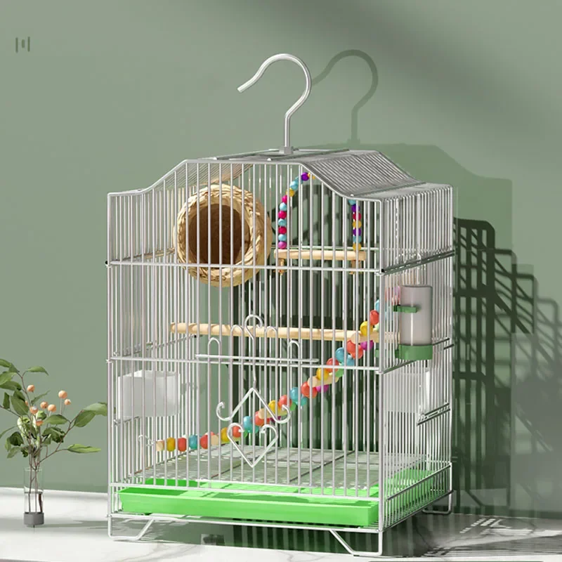 Bird Parrot Cage Tiger Skin Octopus Xuan Feng Peony Special Large Luxury Villa Cage Stainless Steel Electroplated