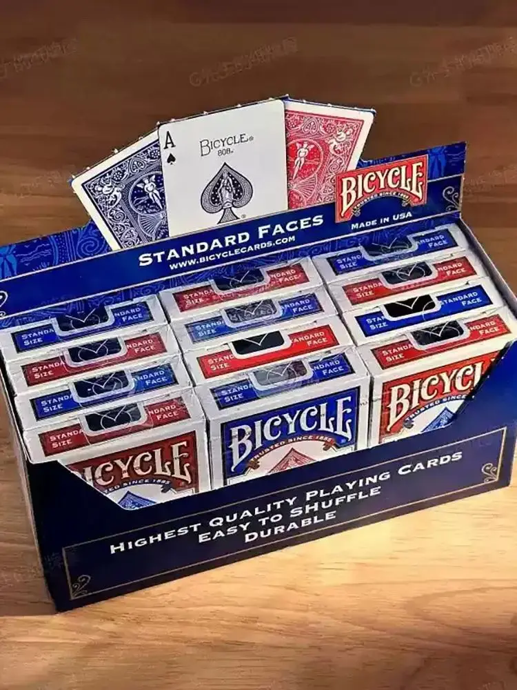 AliExpress Standard Bicycle Rider Back Red/Blu Playing Poker Cards e Magicians Prop Regular Standard Gaff Deck Card Games Card Magic Trick