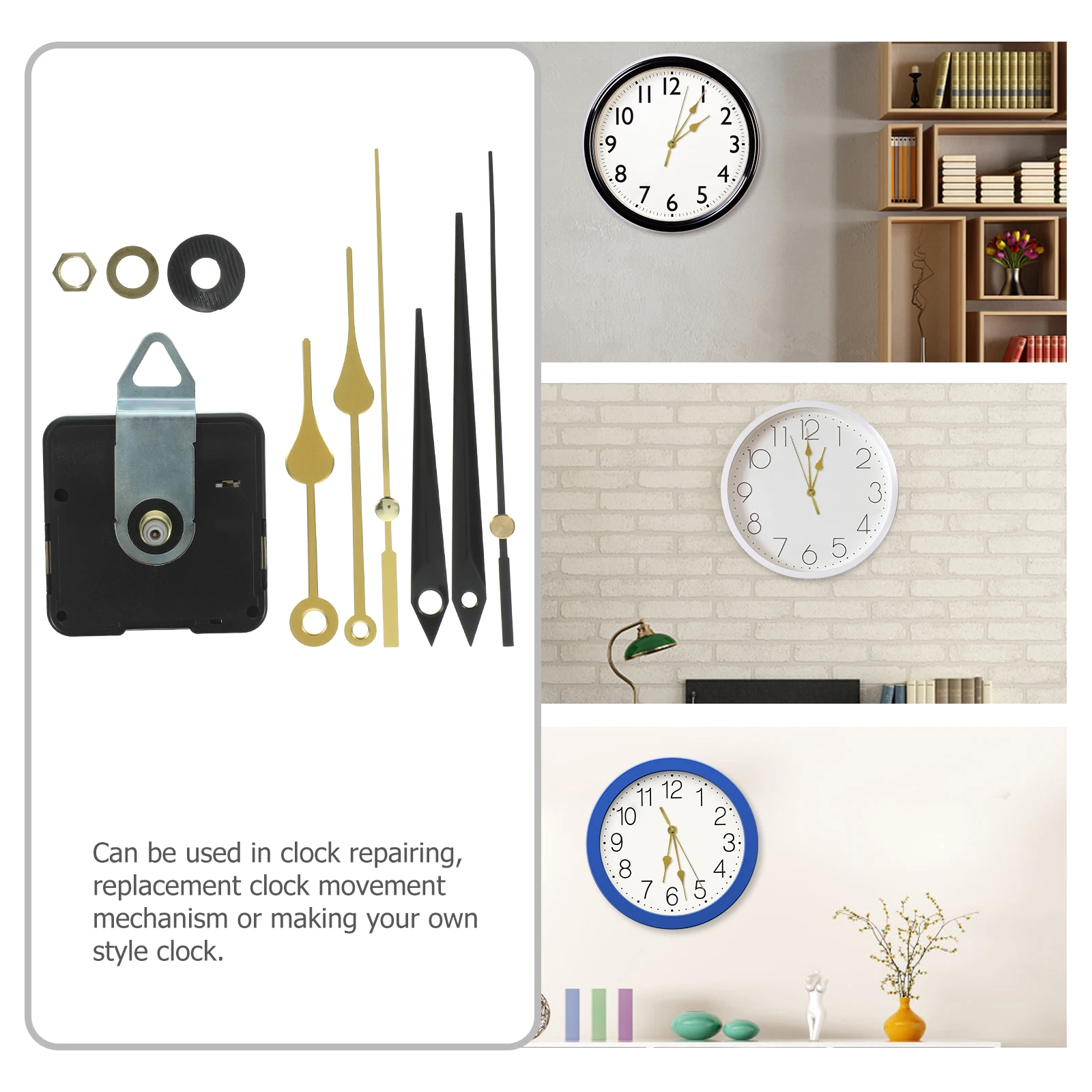 

DIY Clock Movement Kit Quartz Mechanism Operated 30 40CM Metal H Motor Replacement Long Shaft Clock Parts