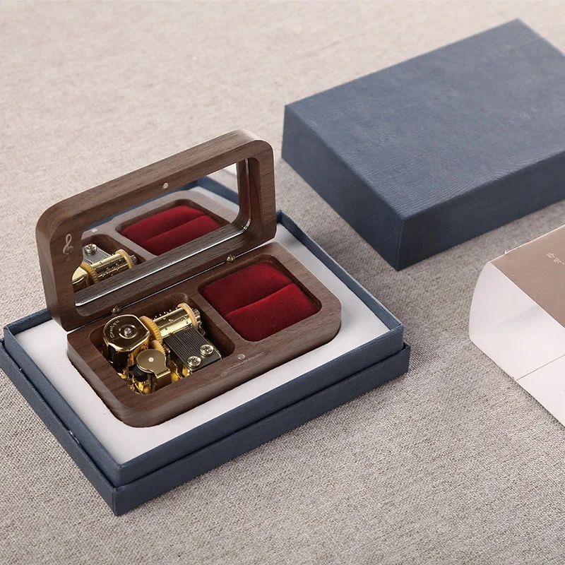 Custom Wedding Ring Music Box Rectangular Music Box Engagement Proposal Creative Gifts