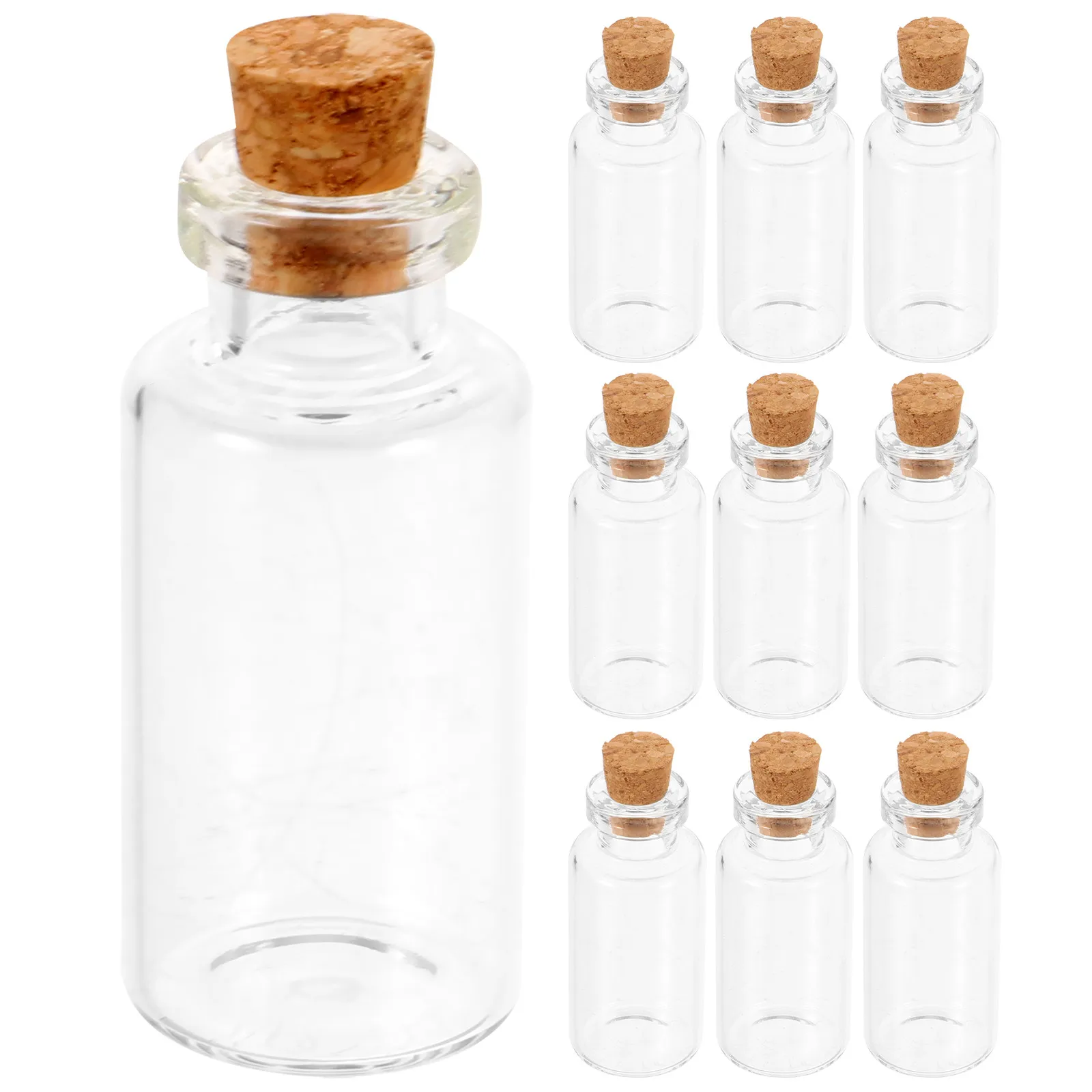 24Pcs Mini Glass Craft Bottles Wishing Bottles for DIY Sand Art Notes Stones Decorative Storage Perfume Oils Home Office Car