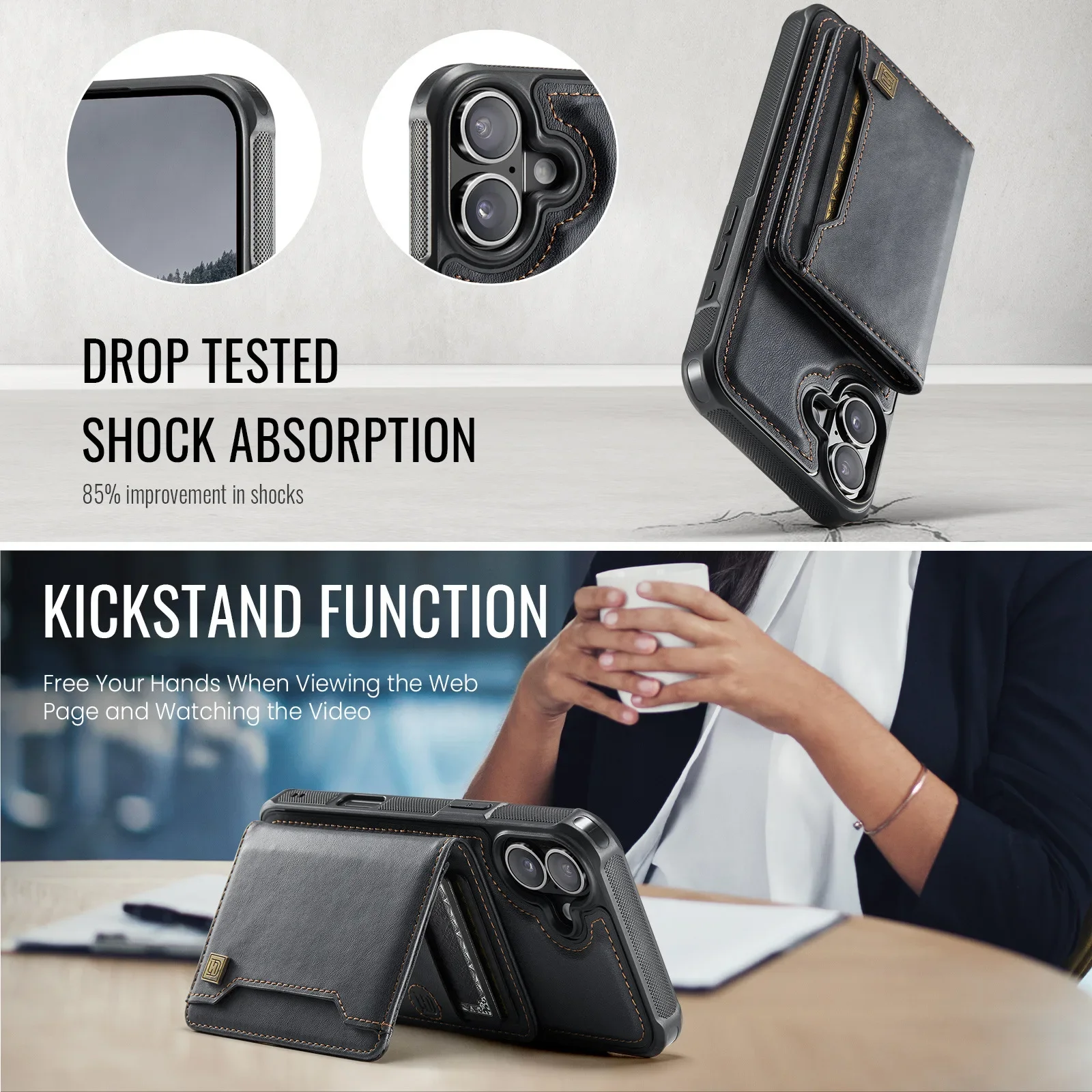 

Кожаный чехол для Samsung Galaxy S25 Ultra Edge S24 Plus A56 A36, съемный кошелек для карт, магнитная зарядка, противоугонный чехол