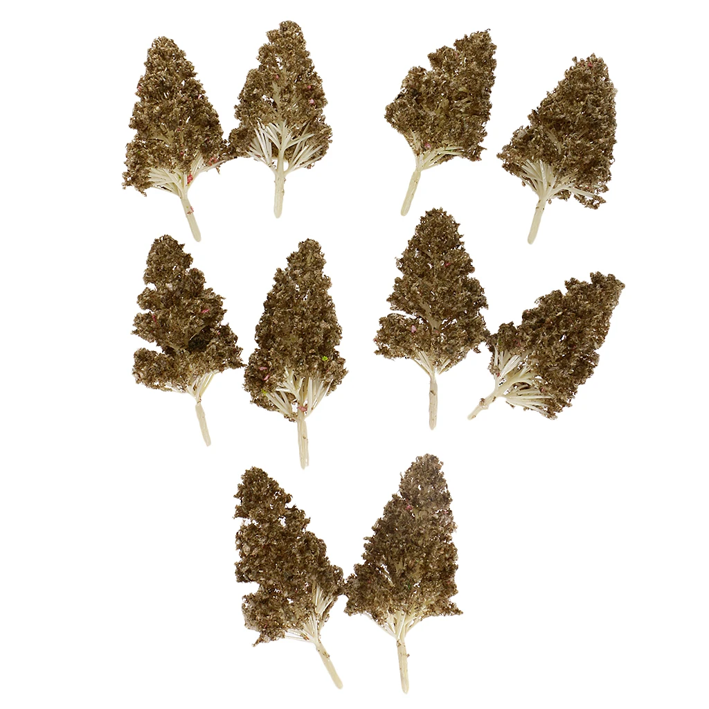 10 Pieces Model Poplar Trees Layout Landscape Scenery HO Scale