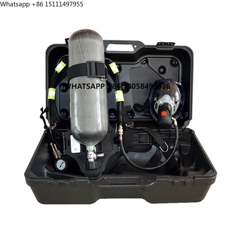Hot Sale 6.8L/9L/3L/4.7L Self Contained Air Breathing Apparatus Carbon Scba Industrial Carbon Fiber Cylinder 60 MINS SCBA