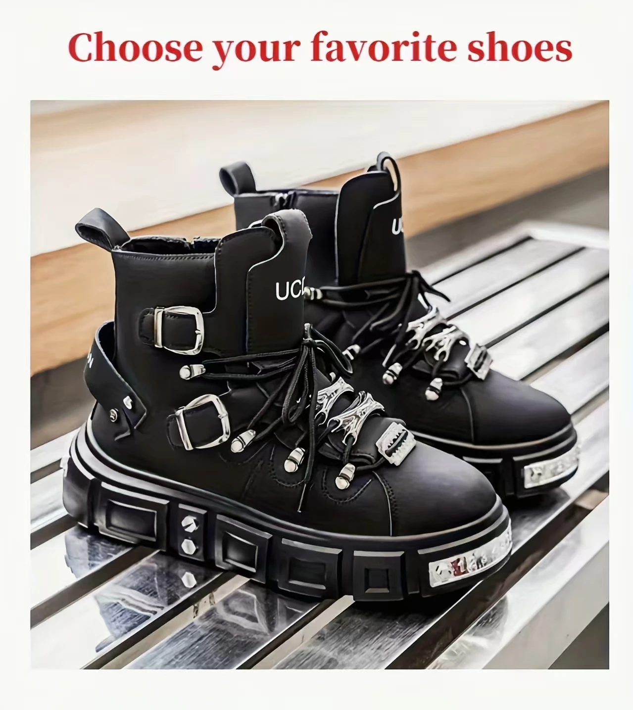 Modische Herren-High-Top-Stiefel, dicke, verschleißfeste Sohle, bequemes Innenfutter. Ideal für Outdoor-Abenteuer, Camping, Wandern. – Detail 6